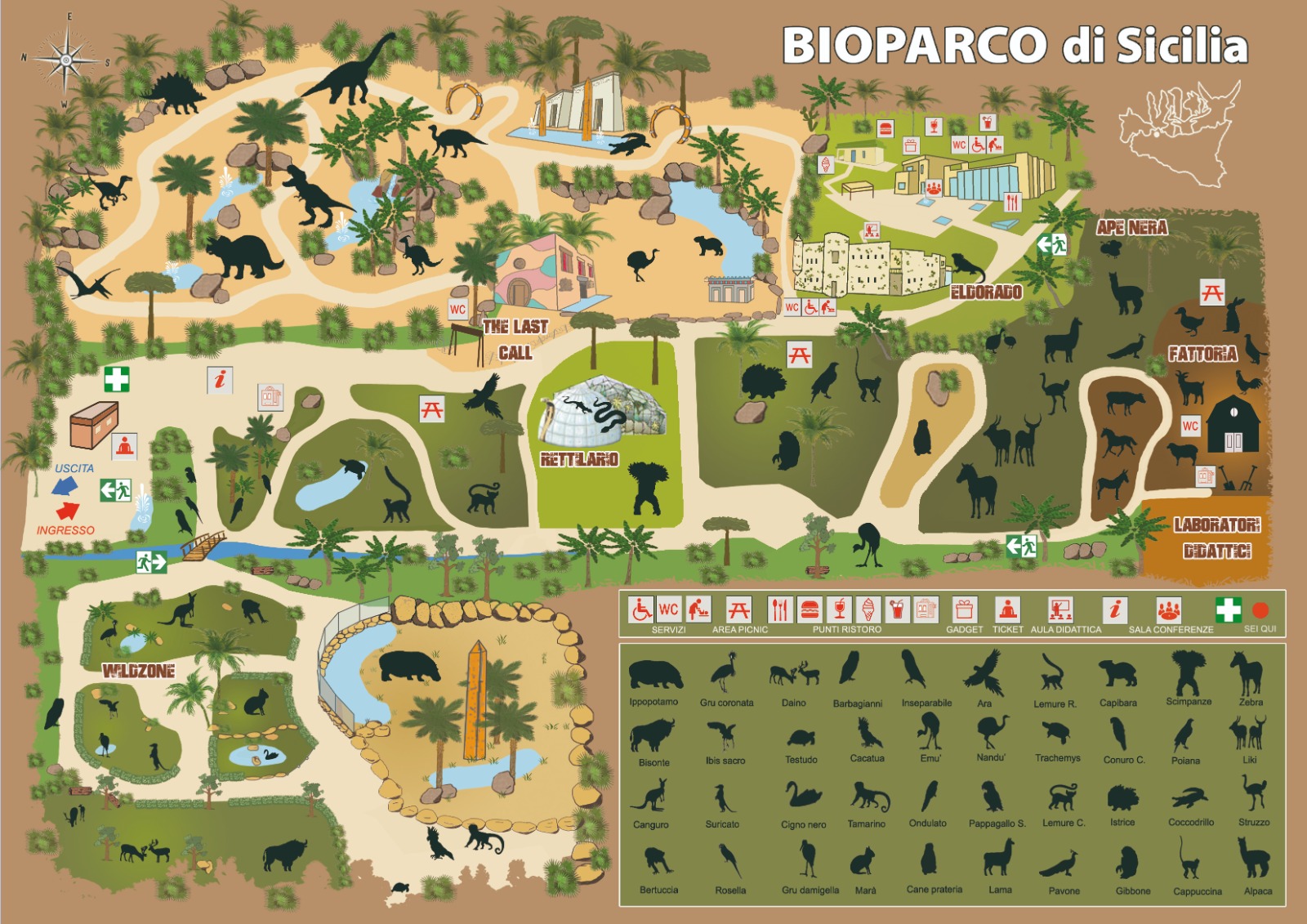 mappa bioparco di sicilia